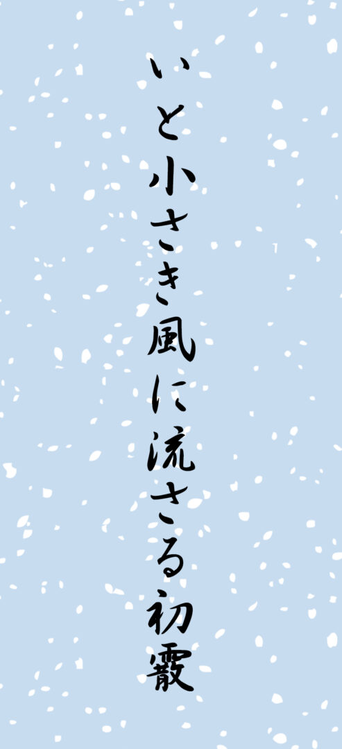 いと小さき風に流さる初霰