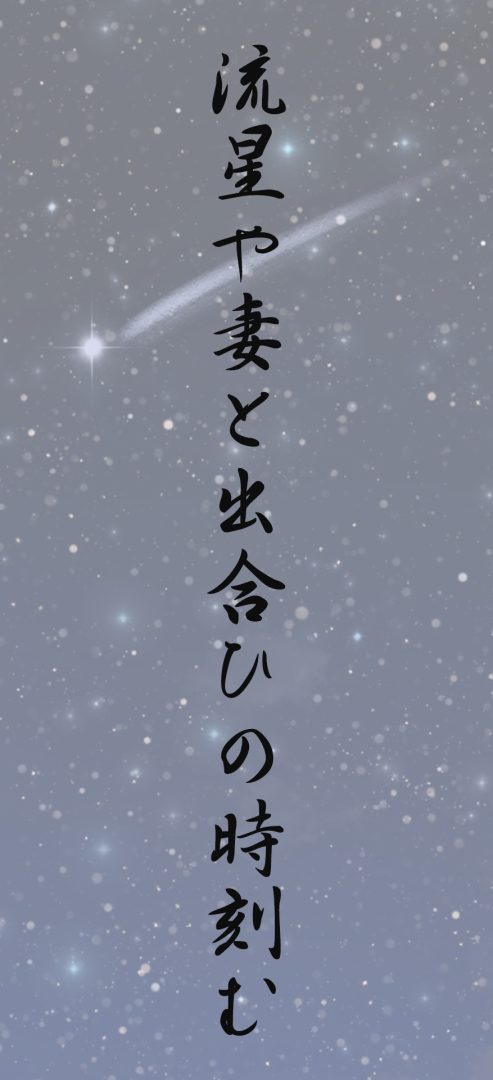 流星や妻と出合ひの時刻む