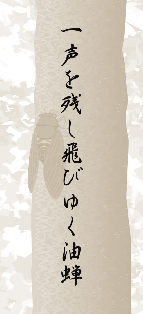 一声を残し飛びゆく油蝉