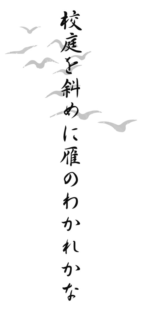 校庭を斜めに雁のわかれかな